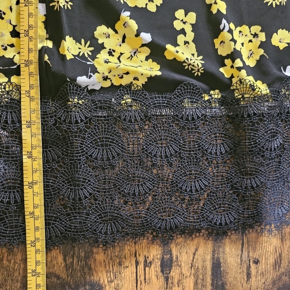 Michael Kors Black Yellow Floral Midi Slip Dress XS - Picture 11 of 11